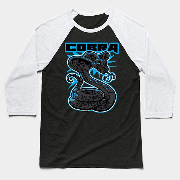 Black Cobra Strike Baseball T-Shirt by eShirtLabs